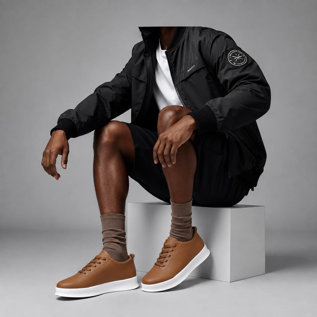 Mocha Brown Sneaker — Model View