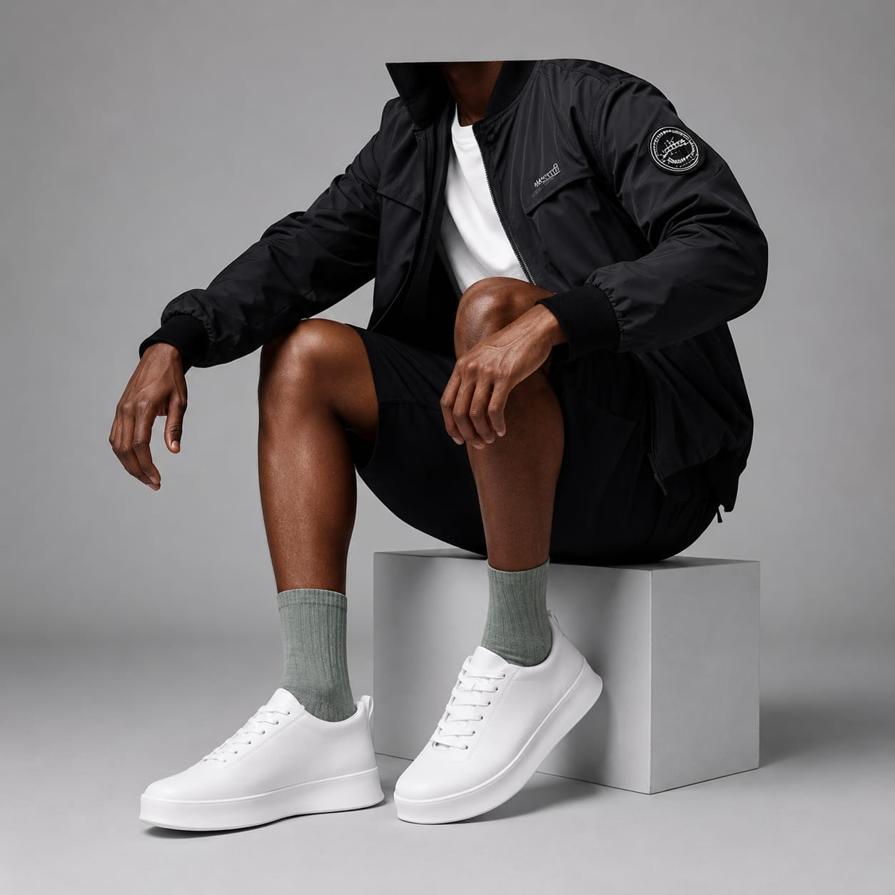 Arctic White Sneaker — Model View