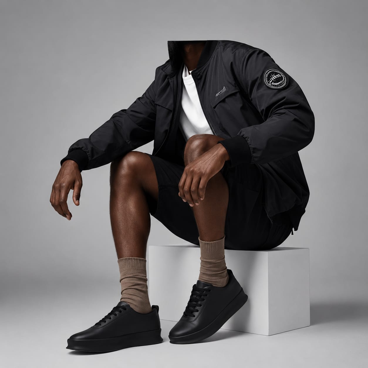 Midnight Black Sneaker — Model View
