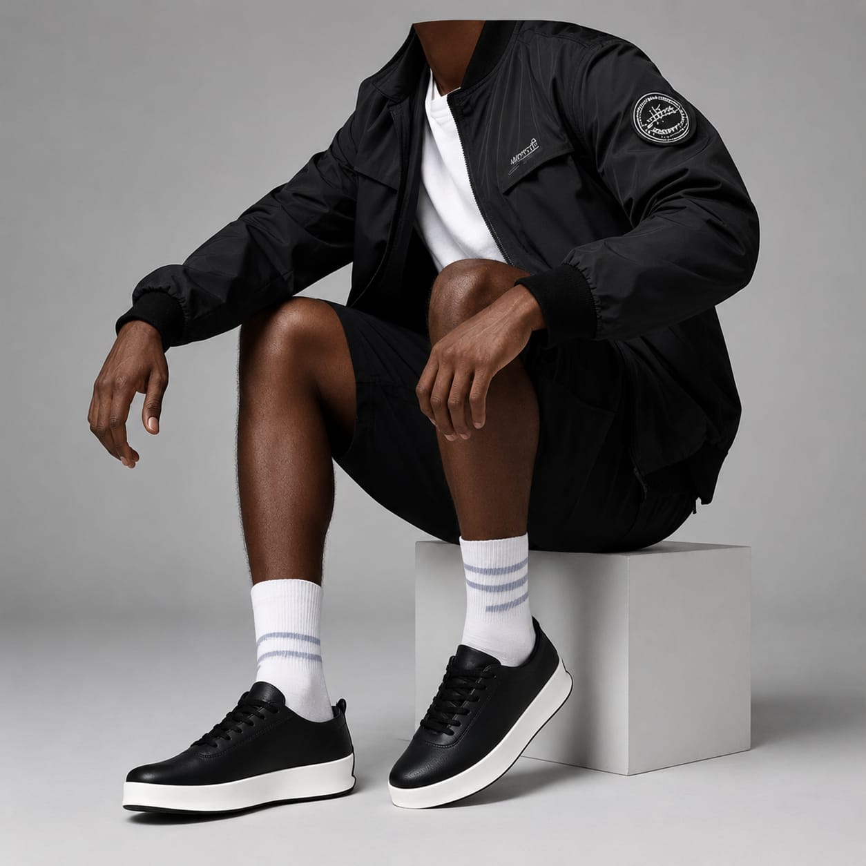 Black Contrast Sneaker — Model View